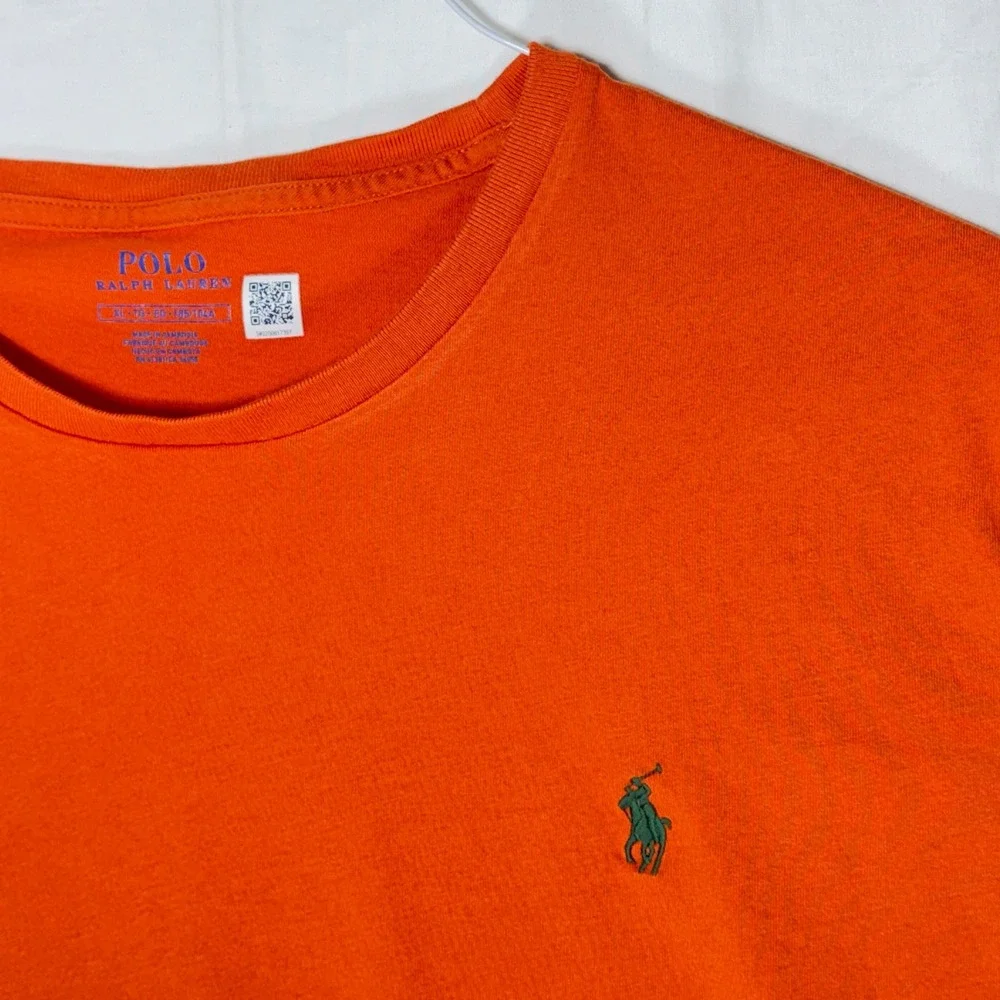 Polo Ralph Lauren Men Orange Short Sleeve Crew Neck T Shirt‎ Tee Size XL